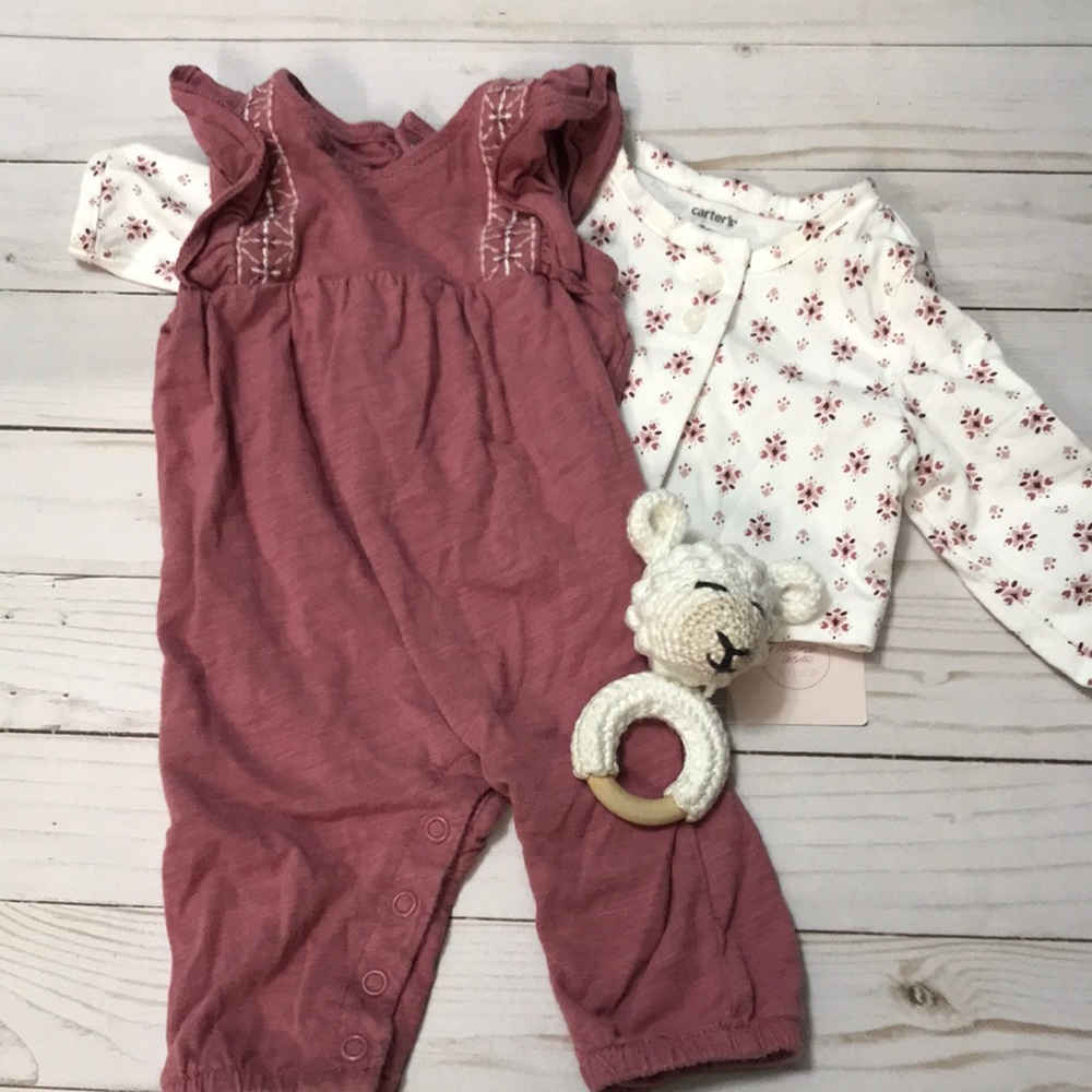 super cute jumpsuit with matching cardigan